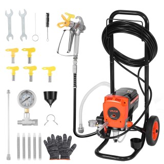 VEVOR Ηλεκτρικός Αερογράφος Υψηλής Πίεσης 900W με Καρότσι για Εσωτε...