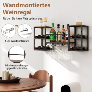 Costway Επιτοίχιο Κρασοθήκη με Μεταλλικό Σκελετό για 8 Φιάλες και Γ... Costway Επιτοίχιο Κρασοθήκη με Μεταλλικό Σκελετό για 8 Φιάλες και Γ...