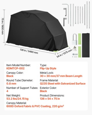 VEVOR Καταφύγιο Μοτοσυκλέτας με Κλείδωμα Ασφαλείας, Ανθεκτική Καλύψ... VEVOR Καταφύγιο Μοτοσυκλέτας με Κλείδωμα Ασφαλείας, Ανθεκτική Καλύψ...