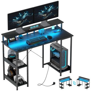 HOMCOM Αναστρέψιμο γραφείο για υπολογιστή με ηλεκτρικές πρίζες, φώ... HOMCOM Αναστρέψιμο γραφείο για υπολογιστή με ηλεκτρικές πρίζες, φώ...