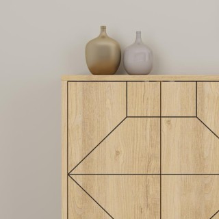 Shally Dogan Μπουφές Madia με 6 Πόρτες, Μοντέρνος Γεωμετρικός Σχεδι...