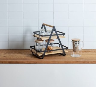 Μεταλλική Ραφιέρα 2 Επιπέδων με Λαβές 30,5 x 22,5 x 29 cm Μαύρο & ... Μεταλλική Ραφιέρα 2 Επιπέδων με Λαβές 30,5 x 22,5 x 29 cm Μαύρο & ...