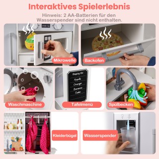 Costway Διπλής Όψης Παιδική Κουζίνα Ξύλινο Σετ Παιχνιδιού με Νεροχύ... Costway Διπλής Όψης Παιδική Κουζίνα Ξύλινο Σετ Παιχνιδιού με Νεροχύ...