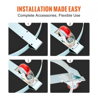 VEVOR Καρότσι Βαρελιού 55 Γαλονιών, 1250lbs, 5 Ρόδες, Χειρισμός Απο...