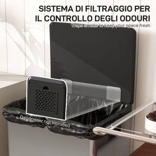 HOMCOM Κάδος Απορριμμάτων με Πεντάλ με 2 Διαμερίσματα 30L, Με Αποσβ... HOMCOM Κάδος Απορριμμάτων με Πεντάλ με 2 Διαμερίσματα 30L, Με Αποσβ...