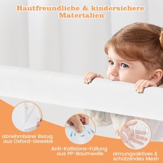 Costway Προστατευτικό Κάγκελο Κρεβατιού για Παιδιά με Πτυσσόμενο Σχ...