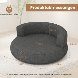 Costway Καναπές Φουσκωτός Lounger με Αποσπώμενο Κάλυμμα, Ευρύχωρη Ε...