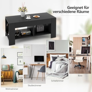 Costway  Τραπέζι σαλονιού με 5 πόδια 90 x 39 x 42 cm MDF Μαύρο. HW6...