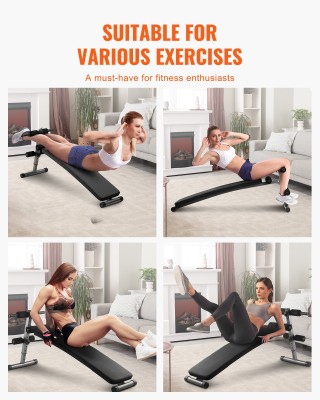 VEVOR Πτυσσόμενος Πάγκος Κοιλιακών με Ρυθμιζόμενο Ύψος και Foot Hoo...