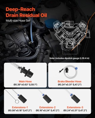 VEVOR Χειροκίνητος Εξαγωγέας Υγρών 9,5 Λίτρων με 150 εκ. Σωλήνα και...