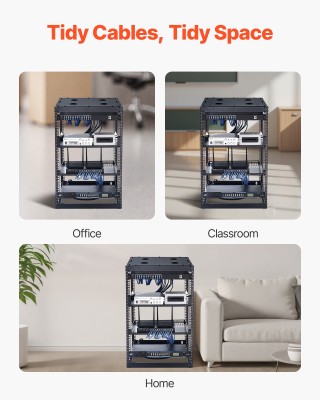 VEVOR Ανοιχτό Κάδρο Δικτυακή Ράφι 16U, Βάθος 585 mm, Βάρος Αντοχής ...