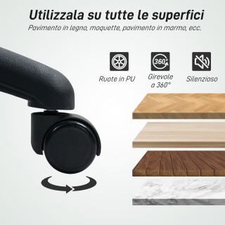 HOMCOM Περιστρεφόμενη Καρέκλα με Δακτύλιο Υποπόδιο και Καμπύλη Πλάτ...