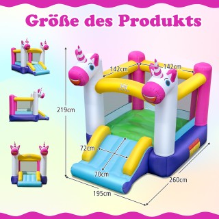 Costway Πολύχρωμο Φουσκωτό Κάστρο με Τσουλήθρα και Χώρο Άλματος για...