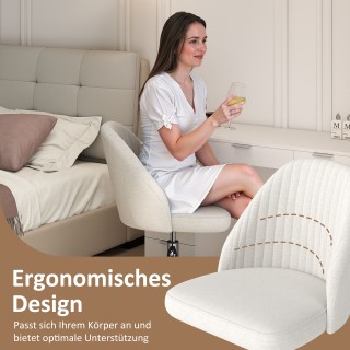 Costway Ρυθμιζόμενη Περιστρεφόμενη Καρέκλα Μακιγιάζ Γραφείου για το...