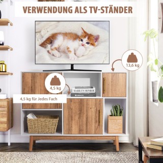 Costway  Πολυλειτουργικό Μπουφέ με Ασύμμετρο Σχεδιασμό και 6 Αποθηκ...