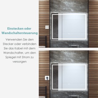 Costway Καθρέφτης LED Τοίχου με Ρυθμιζόμενη Φωτεινότητα και Αντιθα... Costway Καθρέφτης LED Τοίχου με Ρυθμιζόμενη Φωτεινότητα και Αντιθα...