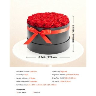 VEVOR Αιώνια Τριαντάφυλλα: 27 Κόκκινα Διατηρημένα Τριαντάφυλλα σε Κ... VEVOR Αιώνια Τριαντάφυλλα: 27 Κόκκινα Διατηρημένα Τριαντάφυλλα σε Κ...