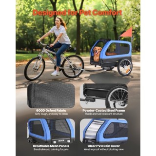 VEVOR Καροτσάκι Σκύλου & Τρέιλερ Ποδηλάτου 2-σε-1, Υποστηρίζει έως ...