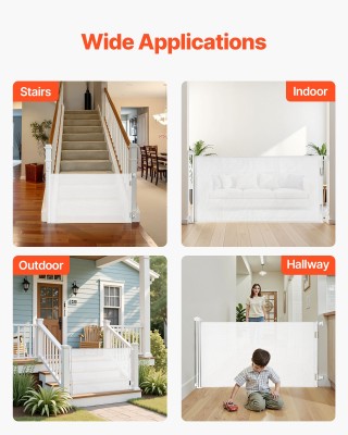 VEVOR Πτυσσόμενη Παιδική Πύλη 1430mm x 795mm, Μαλακό Διάφανο Πλέγμα...