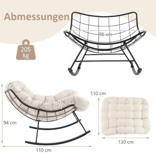 Κουνιστή Καρέκλα με Άνετο Μαξιλάρι & Αντοχή έως 205kg 110 x 95 x 94... Κουνιστή Καρέκλα με Άνετο Μαξιλάρι & Αντοχή έως 205kg 110 x 95 x 94...