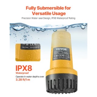 VEVOR Ασύρματη Υποβρύχια Αντλία Νερού για Μπαταρία Dewalt 20V MAX (...