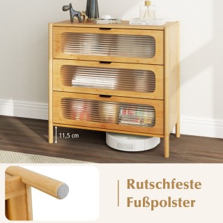 Costway Κομψή και Λειτουργική Συρταριέρα  Μπαμπού 80 x 40 x 78,5 cm...