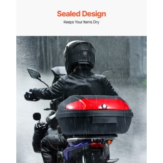 VEVOR 62L Μοτοσυκλετιστικό Κουτί Αποθήκευσης Ουράς με Αντανακλαστικ...