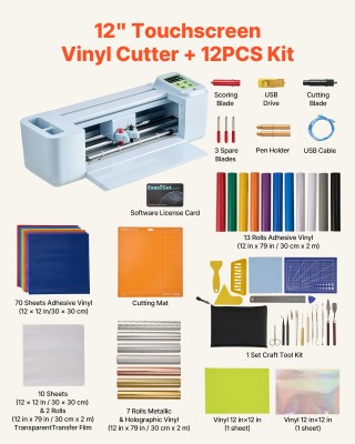 VEVOR Αποκοπτικό Βινυλίου 305mm με Οθόνη Αφής και 5.000+ Ενσωματωμέ...