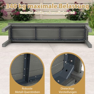 Costway  Τριθέσιος Πάγκος Βεράντας Χωρίς Πλάτη για Μπαλκόνια και Πά...