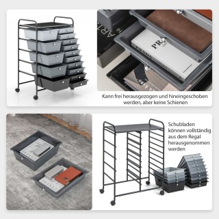 Costway καρότσι με 15 στοιβαζόμενα συρτάρια, τροχήλατο βοηθητικό κα...