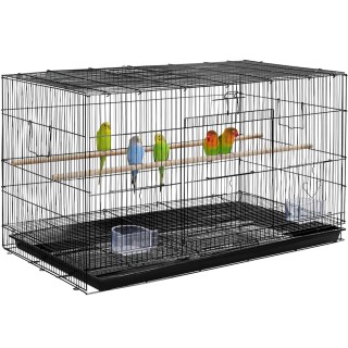 BAKAJI Μαύρο Μεταλλικό Κλουβί για Πουλιά και Παπαγάλους με Ταΐστρε... BAKAJI Μαύρο Μεταλλικό Κλουβί για Πουλιά και Παπαγάλους με Ταΐστρε...