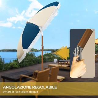 Outsunny Στρογγυλή και ρυθμιζόμενη ομπρέλα με 8 ακτίνες και μανιβέλ...