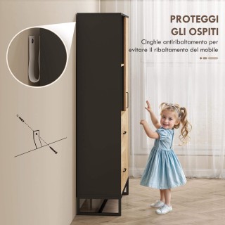 HOMCOM Μοντέρνα Κουζίνα Κρεντέντζα με 2 Συρτάρια, 2 Ράφια και ένα Ν...