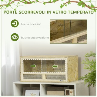 Ξύλινο Ενυδρείο για Ερπετά / Terrarium με Συρόμενες Γυάλινες Πόρτες...