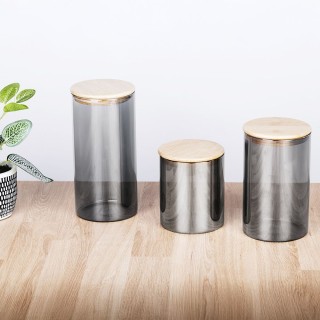 Galileo Υάλινο Βάζο 1 Λίτρου από Βοριοπυριτικό με Καπάκι από Μπαμπο...