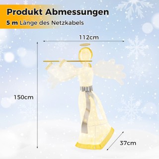 Costway Φωτιζόμενος Χριστουγεννιάτικος Άγγελος με 100 LED Φώτα 3D Δ... Costway Φωτιζόμενος Χριστουγεννιάτικος Άγγελος με 100 LED Φώτα 3D Δ...