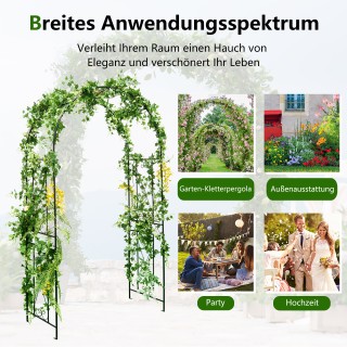 Costway Μεταλλική Μαύρη Αψίδα Κήπου με 4 Πασσάλους για Αναρριχώμενα...