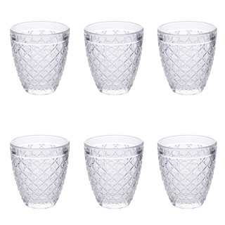 Villa DEste Σετ 6 ποτήρια νερού 330 ml από γυαλί με ανάγλυφη επιφά... Villa DEste Σετ 6 ποτήρια νερού 330 ml από γυαλί με ανάγλυφη επιφά...