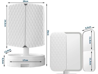 Καθρέφτης Μακιγιάζ LED με Μεγέθυνση και Αποθηκευτικό Χώρο 38 x 35 c...