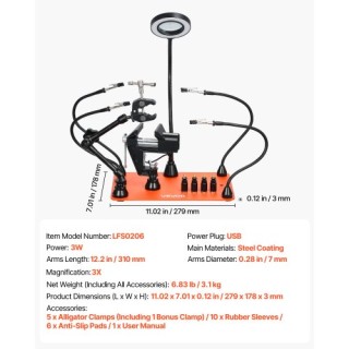 VEVOR Μαγνητική Σταθμός Συγκόλλησης με Μεγεθυντικό Φακό και Βάση PC... VEVOR Μαγνητική Σταθμός Συγκόλλησης με Μεγεθυντικό Φακό και Βάση PC...