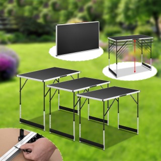 BAKAJI  Σετ 3 Τεμάχια Πτυσσόμενο Τραπέζι Μαύρο Πολυλειτουργικό για ...