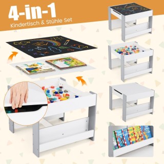 Costway Πολυλειτουργικό Παιδικό Σετ Τραπέζι και Καρέκλες 4-σε-1 με ... Costway Πολυλειτουργικό Παιδικό Σετ Τραπέζι και Καρέκλες 4-σε-1 με ...