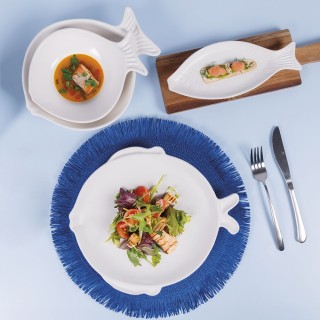 Villa DEste Μονό κεραμικό πιάτο 26 εκ. σε παραθαλάσσιο στυλ, λευκό... Villa DEste Μονό κεραμικό πιάτο 26 εκ. σε παραθαλάσσιο στυλ, λευκό...