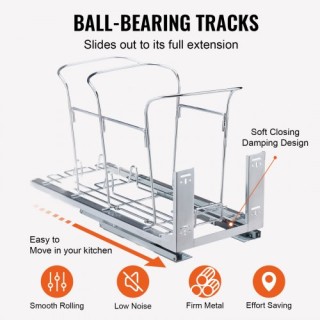 VEVOR Κάδος Απορριμμάτων 35L με Συρόμενη Βάση για Ντουλάπι Κουζίνας...