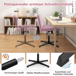 Costway Περιστρεφόμενη Καρέκλα Γραφείου Χωρίς Μπράτσα με Λινό Ύφασ... Costway Περιστρεφόμενη Καρέκλα Γραφείου Χωρίς Μπράτσα με Λινό Ύφασ...