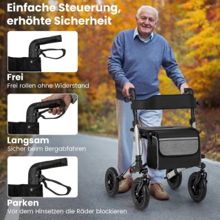 Costway Πτυσσόμενος Περιπατητήρας Αλουμινίου για Ηλικιωμένους με Δι...