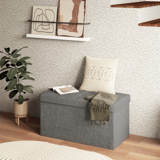 HOMCOM Πτυσσόμενο Κουτί Αποθήκευσης 84L με Καπάκι με Επένδυση και ... HOMCOM Πτυσσόμενο Κουτί Αποθήκευσης 84L με Καπάκι με Επένδυση και ...