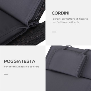 Μαξιλάρι Outsunny για Ξαπλώστρα Κήπου Ξαπλώστρα, Γκρι, 198x53x5cm 8... Μαξιλάρι Outsunny για Ξαπλώστρα Κήπου Ξαπλώστρα, Γκρι, 198x53x5cm 8...