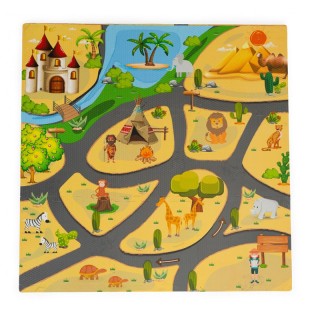 Αφρώδες Χαλί - Παζλ Δαπέδου Σαφάρι 93.5 x 93.5 x 1 cm 9 τμχ Ecotoys... Αφρώδες Χαλί - Παζλ Δαπέδου Σαφάρι 93.5 x 93.5 x 1 cm 9 τμχ Ecotoys...