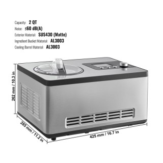 Αυτόματη Παγωτομηχανή με Λειτουργία Ψύξης 2 Lt 180 W VEVOR JYBQLJ2K... Αυτόματη Παγωτομηχανή με Λειτουργία Ψύξης 2 Lt 180 W VEVOR JYBQLJ2K...